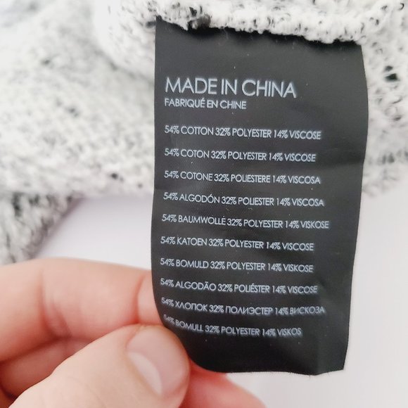 CLUB MONACO Cotton Marled Grey Cowl Bow Neck Sweater - Picture 9 of 11